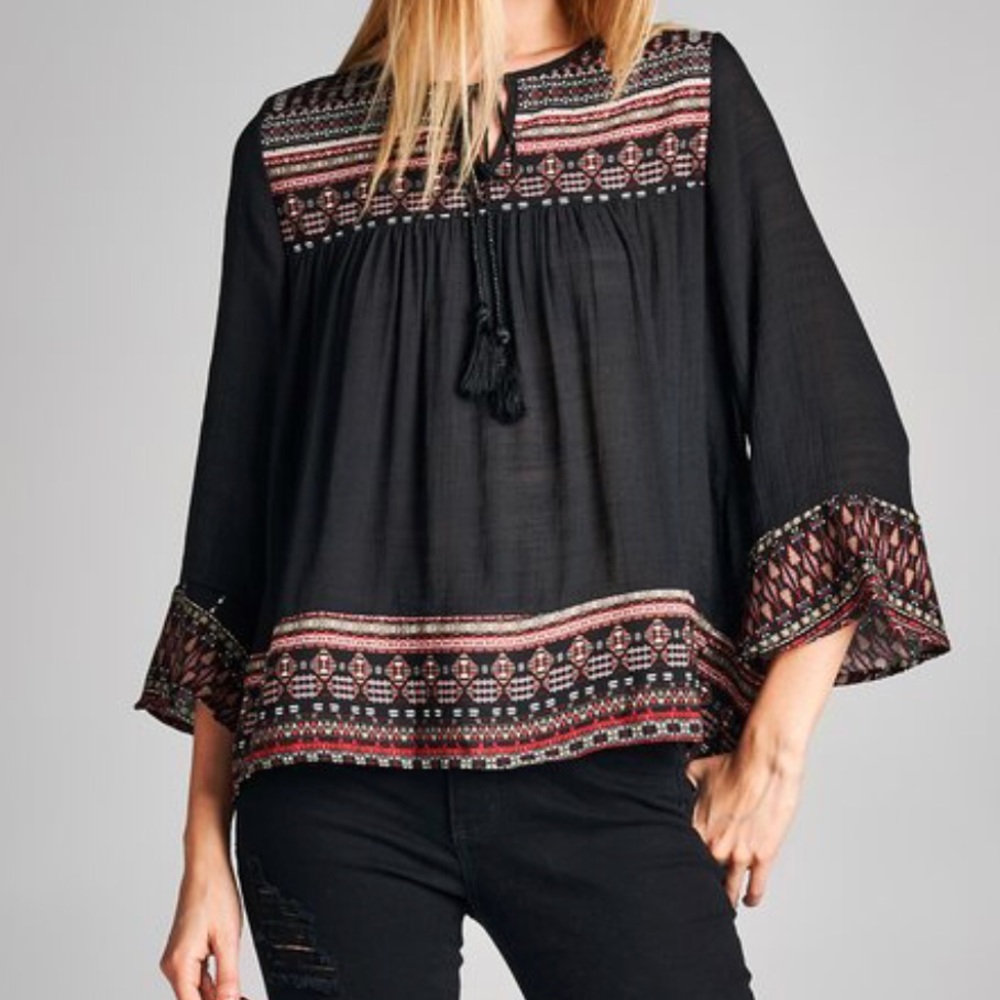 Key Hole Peasant Top